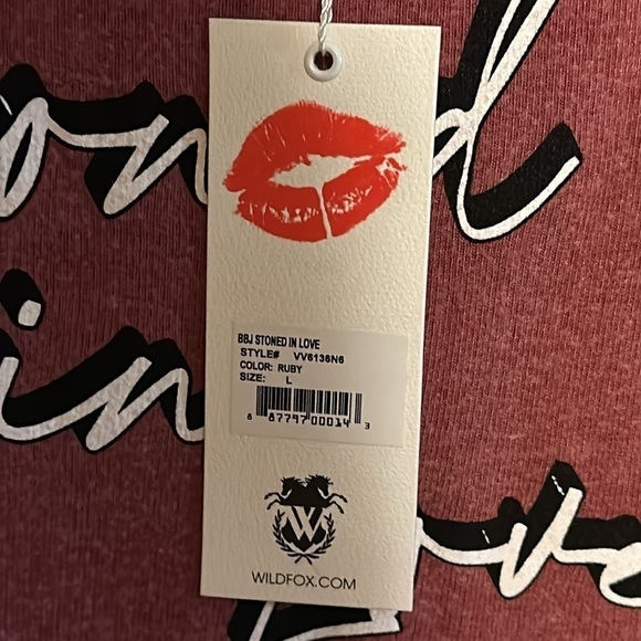 Wildfox Pink Heathered Slogan Sweatshirt "Stoned in Love" Size Large Bin E - Picture 3 of 5